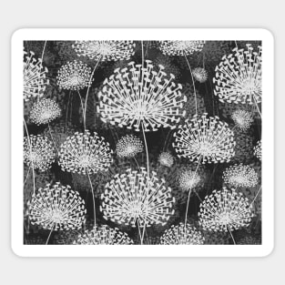 Dandelions (Black and White) Sticker